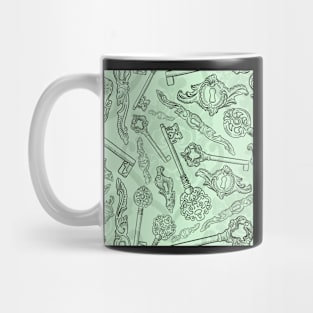 Rococo locks and keys pattern design Mug